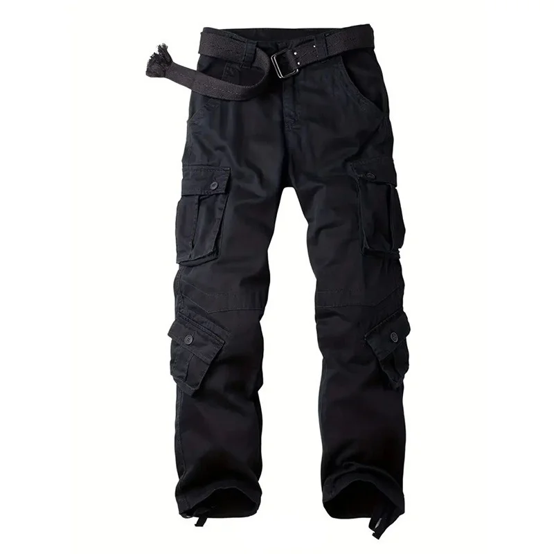 Men's Tactical Ripstop Work Pants   Loose-Fit Straight-Leg Work Pants   Outdoor Hiking Tactical Casual Pants (without a belt)