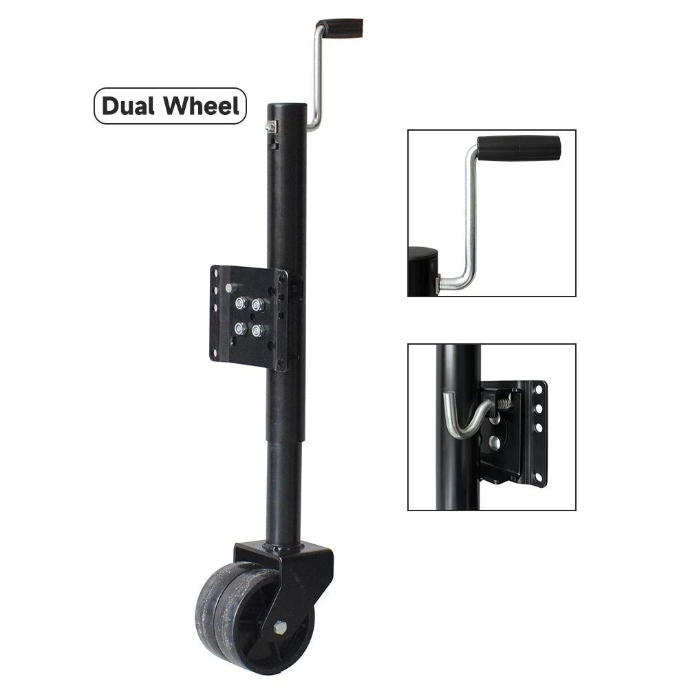 2000lbs Handle Operated Lifting Trailer Jack Camper Caravan A-Frame Jack Heavy Duty Dual Wheels Trailer Jacks