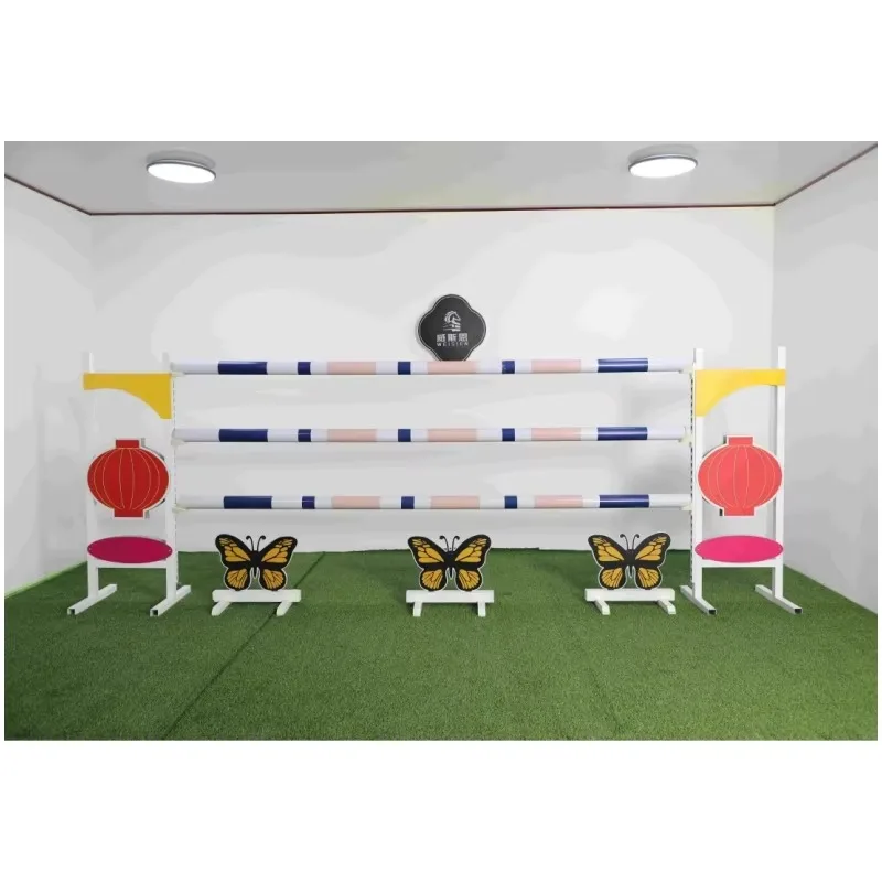 

Индивидуальные красивые алюминиевые продукты для лошадей длиной 1,5 м, наполнители для прыжков, нейлоновые защитные чашки для прыжков с лошадьми, включают адаптер