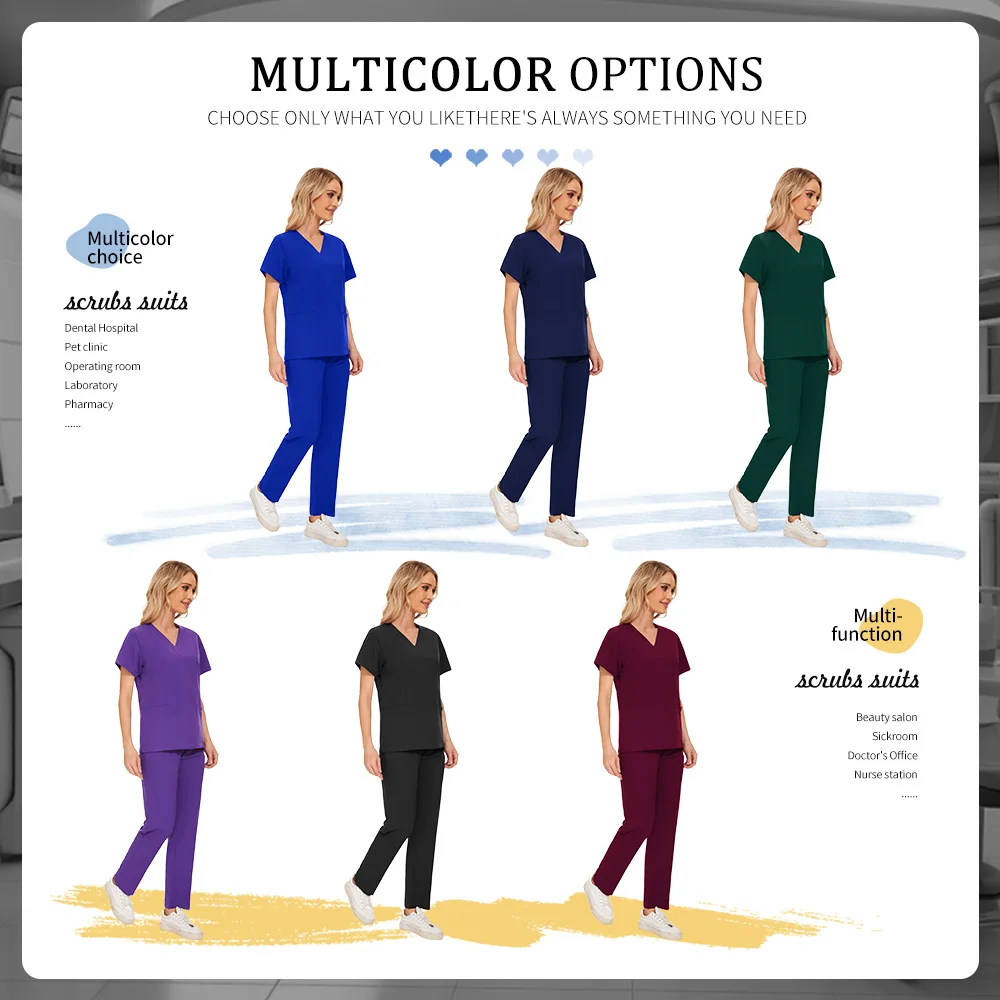 スクラブ医療制服女性外科看護服 V ネック病院ドクター作業服ペットクリニック獣医オーバーオール卸売