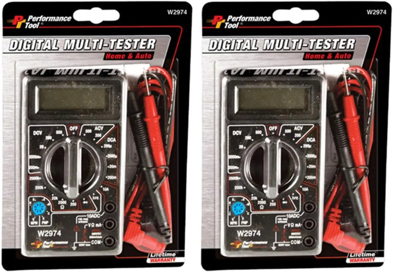 

Digital Multimeter W2974 2000 Counts AC/DC Voltmeter Ohm Amp Meter with Auto Zero, 9V Battery Included