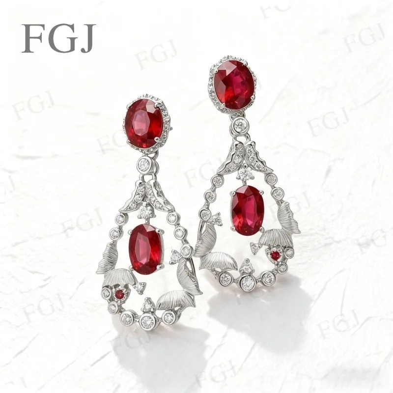 

Серьги на заказ, овальные серьги-гвоздики из стерлингового серебра 925 пробы, выращенные в лаборатории рубиновым сапфиром, подходят для повседневной носки, вечерние, свадебные украшения