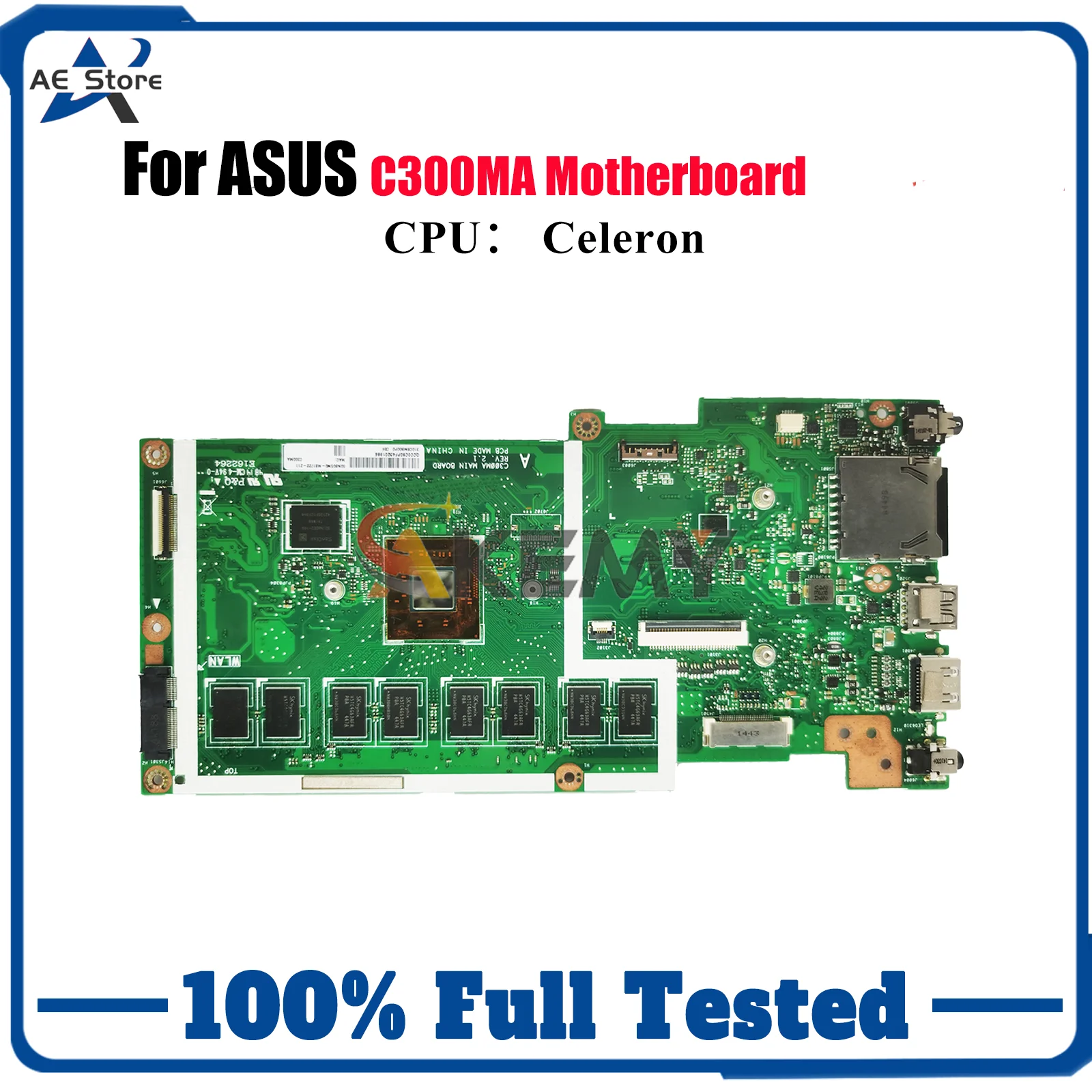 

C300MA Laptop Motherboard For ASUS Chromebook C300M C300MA Notebook Mainboard With Celeron CPU 100% tests OK fast shipping stk