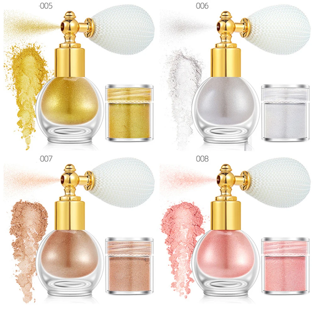 Private Label 10-color Glitter Spray Custom Logo Pigemented Diamond High Gloss Eyeshadow Powder & Replacement Makeup Wholesale