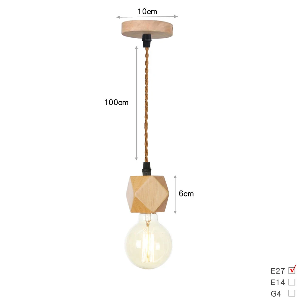 Nodric Wooden Pendant Light Modern Hanging Lamp for Living room Kitchen home lighting Decor Luminaire Solid Wood Pendant Lamps