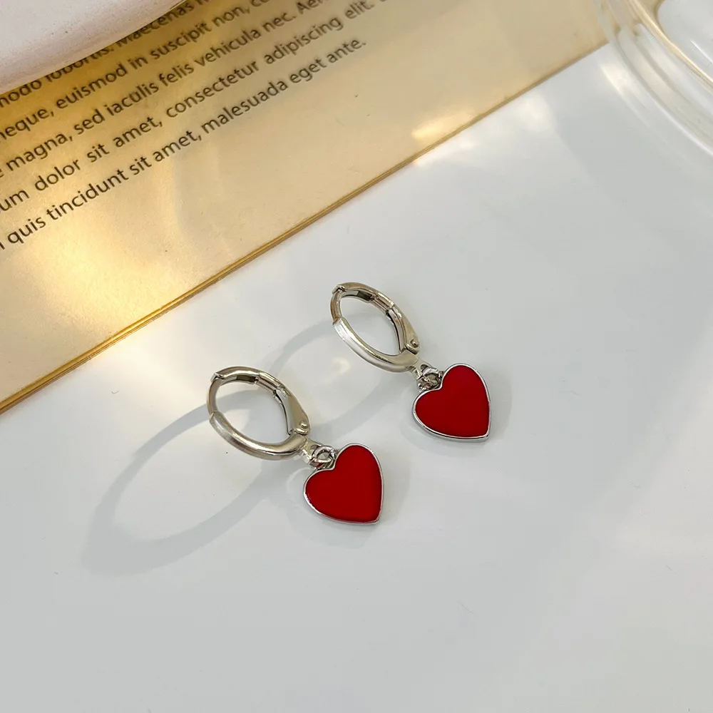 Đầm Đỏ Bông Tai Trái Tim Thời Trang Nhiều Màu Sắc Đào Trái Tim Rớt Bông Tai Nữ Earing Trang Sức Earings Bông Tai Kolczyki D'oreille