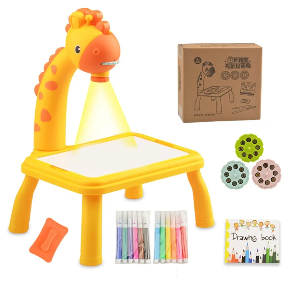 New Children Led Projector Art Drawing Table Toys Kids Painting Board Desk Arts Crafts Educational Learning Paint Tools Toy