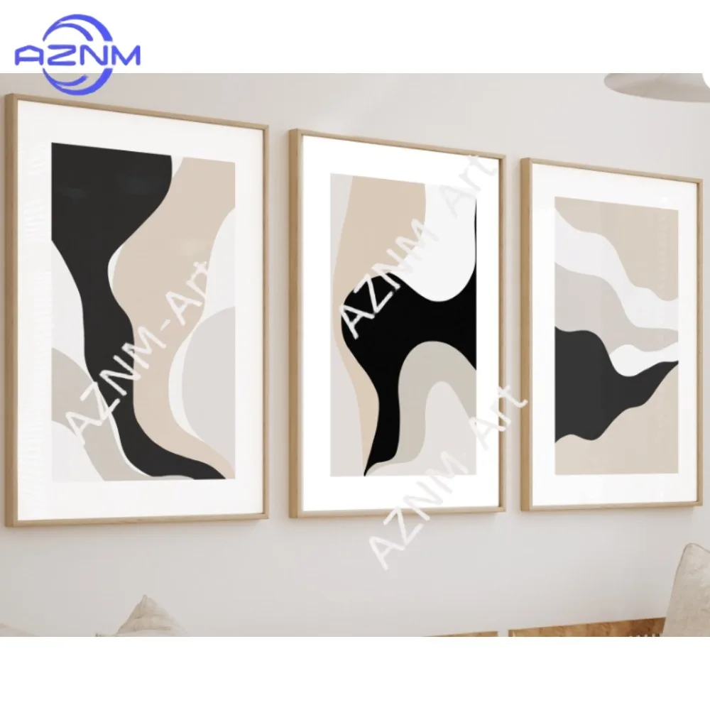 1 Stück/3 Stück neutrale abstrakte Kunstdrucke, moderne Kunst, abstrakte Kunst, Pinselstriche, Wandkunst