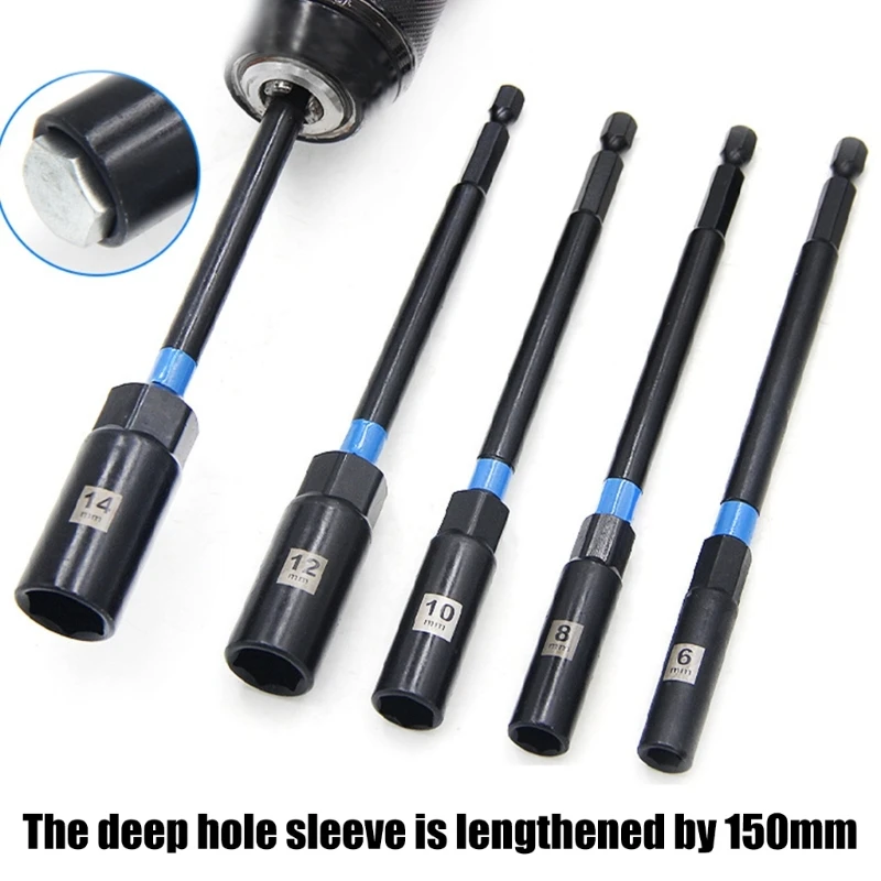 Power Nut Driver Drill Bit Tool Set 1/4inch Shank Driver Hexagonal Socket Wrench Screw high quality