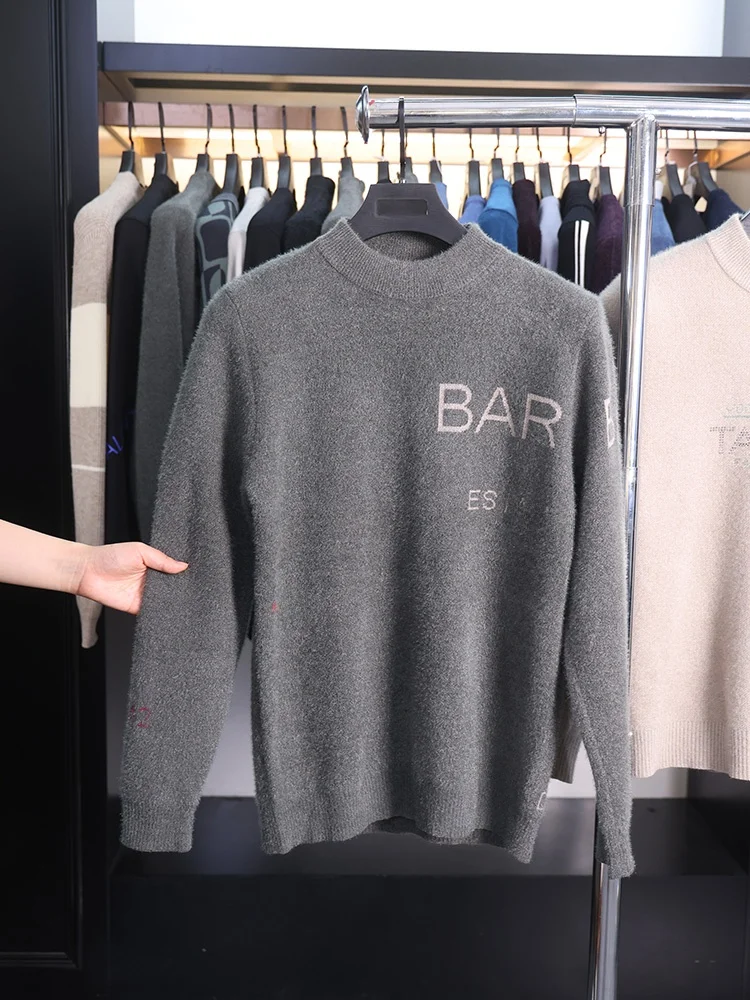 

Homesi Men's Knitted Sweater f High Collar Slim Fit Comfortable Simple Sle Long Sve Faion Urban Youth Top