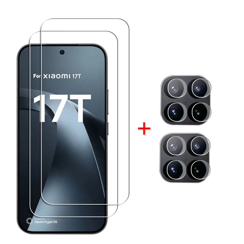 Vollflächiges Glas für Xiaomi 17T, gehärtetes Glas Xiaomi 17T Pro, Displayschutzfolie, Schutzfolie für die Handykamera, Xiaomi 17T Glas