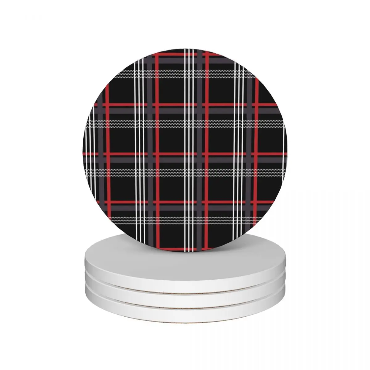 GTi Tartan Ceramic Coasters (Set of 4) Creative cup pads for table Coasters