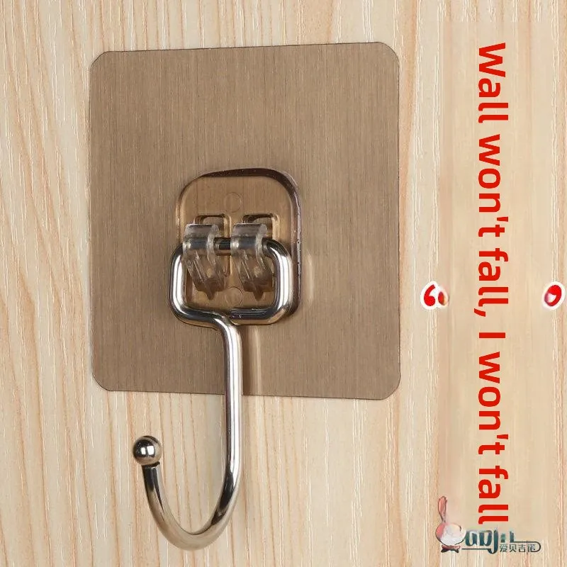 No-Drill Strong Adhesive Kitchen Bathroom Suction Hooks Large Capacity Weight Heavy Duty Adhesive Wall Mounted Hooks