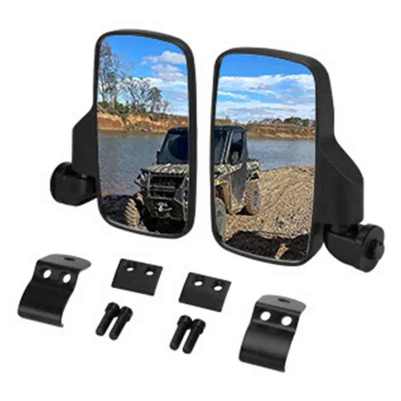 UTV Accessories For 1.75 To 2 Roll Cage Automotive UTV Rear View Side Mirror Convex 360 Degree Adjustable Side Reflection Mirror