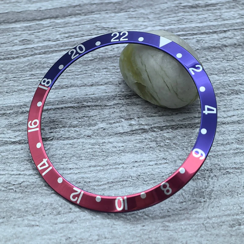 Mod 36,5 mm x 30,6 mm gebogener Retro-Uhrenlünetteneinsatz aus Aluminium, passend für Vintage Submariner für NH35-Uhrenzubehör, Gehäusering