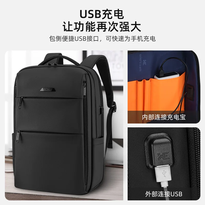 Men's Business Backpack Large Capacity Anti-Theft Laptop Bag with Combination Lock,Multi-Functional Travel Daypack for Work Trip