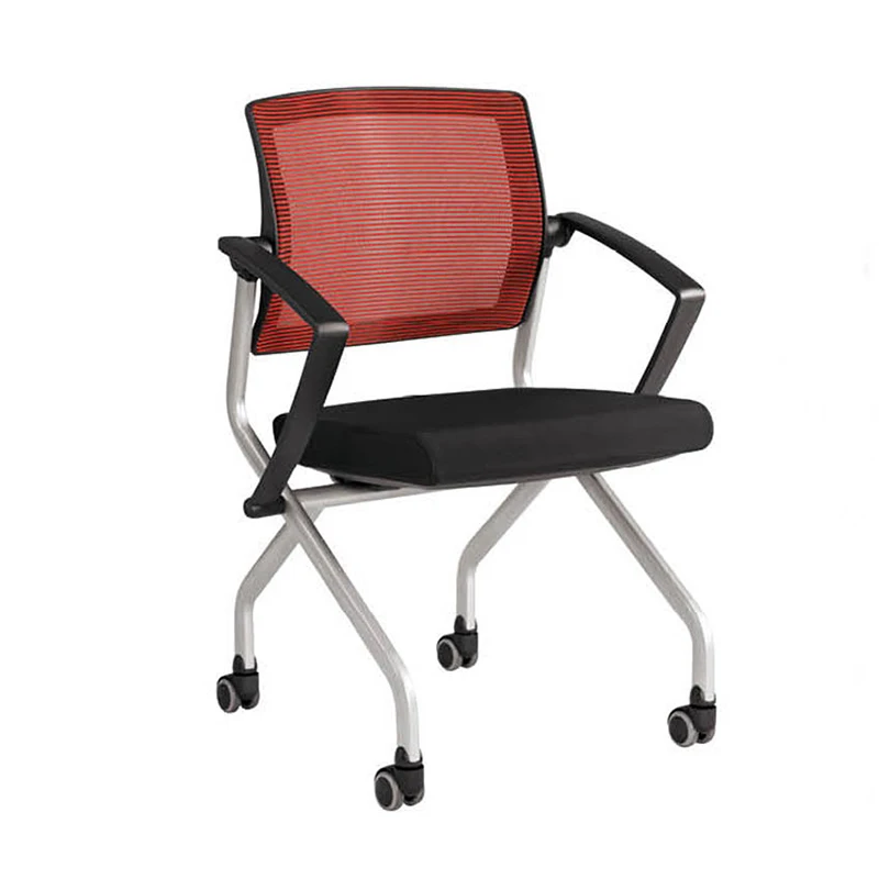 Simples Mesh Training Chair, Folding Home, quatro patas de rodas