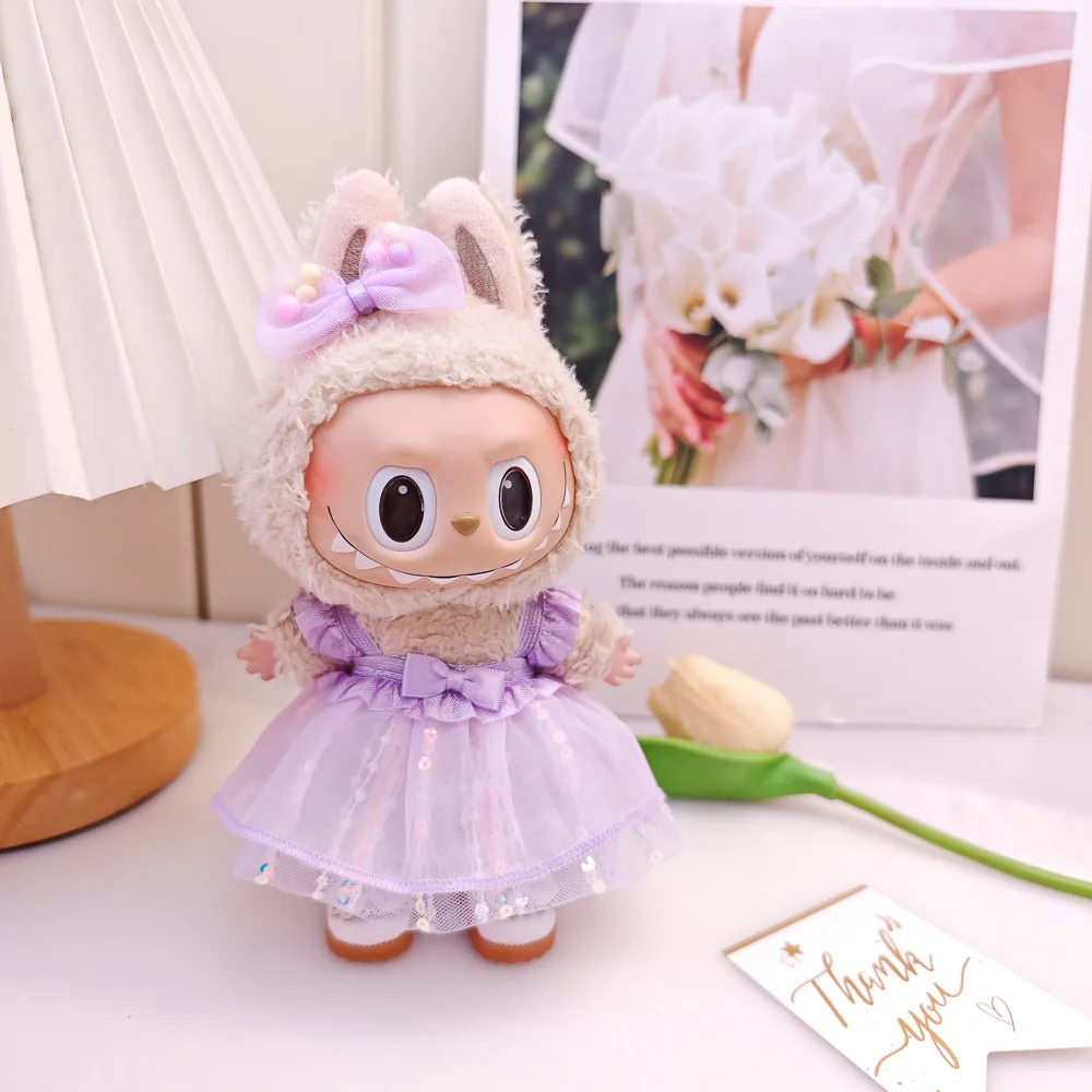 Doll Clothes Outfit Accessories For Korea Kpop EXO 17cm Labubu V2 V1 Plush Idol Doll's Clothing Dress Kid Toy Girl Gift