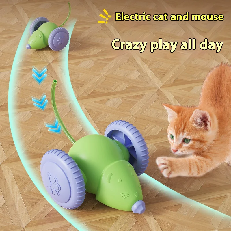 Pet Toys Interactive Cat Toy Electric Mouse Car - Automatic Teaser with Intelligent Obstacle Avoidance Pet Products for Kittens