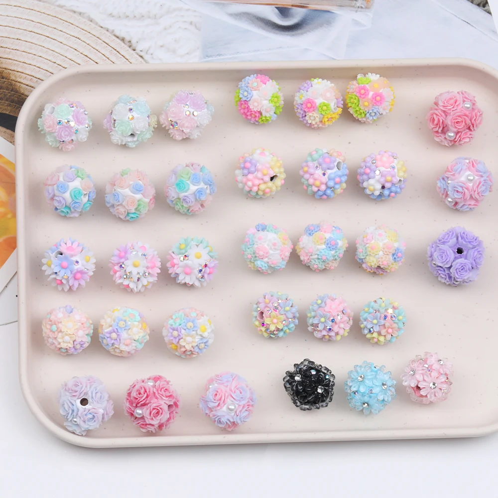

Cordial Design 50Pcs DIY Making/Fancy Beads/Round Shape/Polymer Clay Bead/Hand Made/Flower Bead/Jewelry Findings & Components