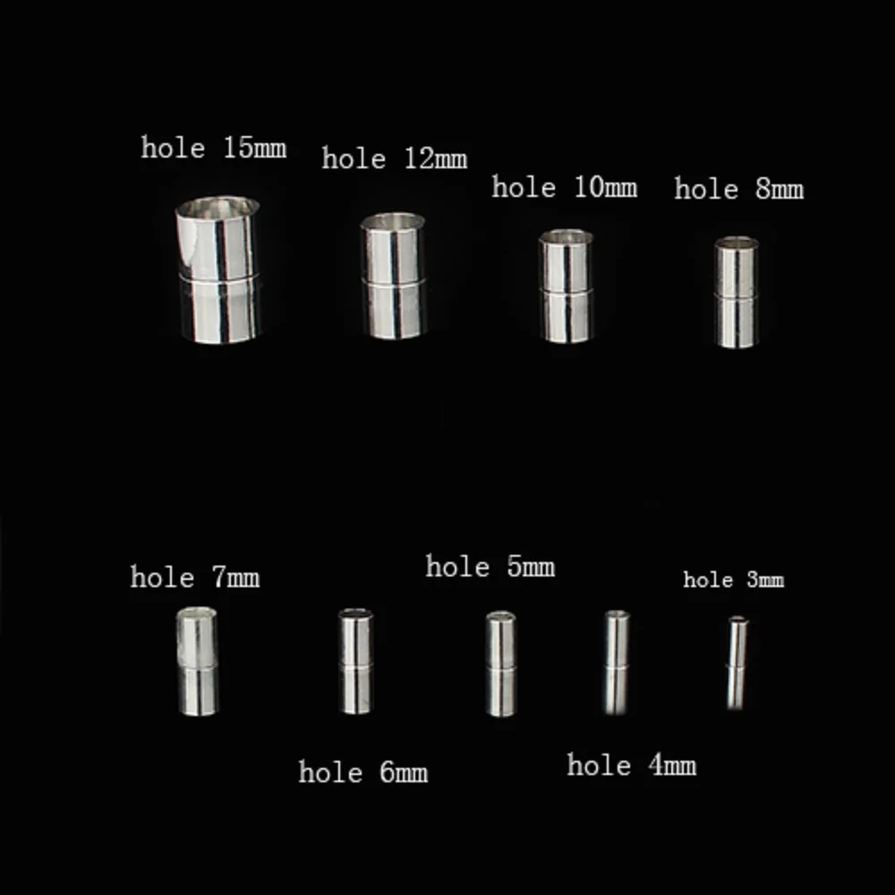 5 مجموعات المشابك المغناطيسية القوية 3/4/5/6/7/8/10/12/14/15 مللي متر الجلود الحبل نهاية المشبك مشبك موصلات DIY بها بنفسك صنع المجوهرات النتائج
