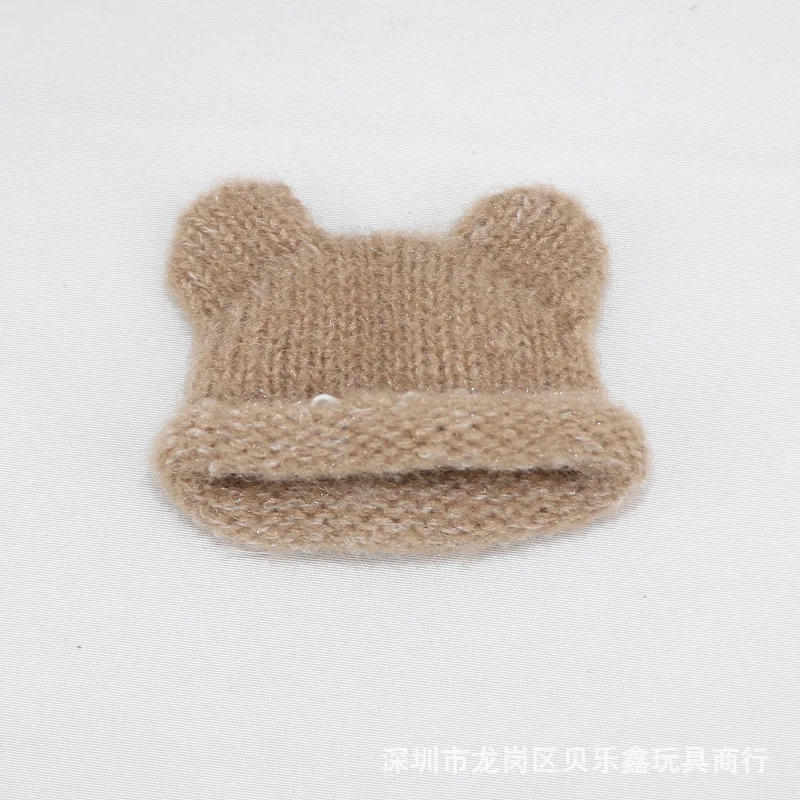 OB11 Cotton Doll Clothes Cotton Doll Clothes Multi Colored Woolen Hat Bear Ear Hat Dress Up Winter Clothing Exclusive Design