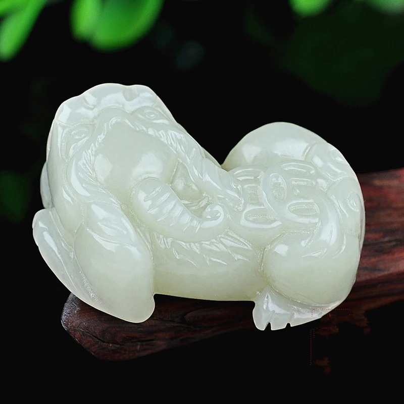 

Hetian , White Money Pixiu Jade Ornament, Unisex Pendant