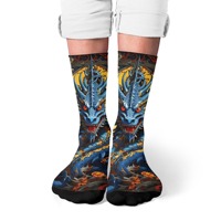 Blue Dragon Beast Fashion Men's Socks Retro Hip Hop Casual Cycling Crew Socks Crazy Happy Party Socks Gift Accessories