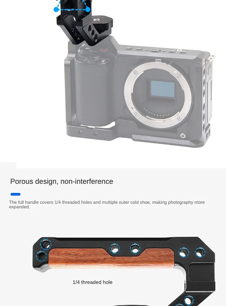 Für Canon EOS R8 DSLR Kamera Käfig Rig Top Griff Grip Kalten Schuh Montieren 3/8 "1/4" ARRI Stativ video Schutz Gehäuse Fall – Detail 30