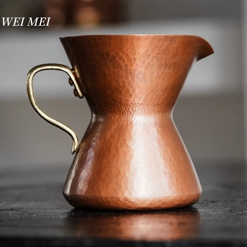

Handcrafted Vintage Pure Copper Coffee Mug,Thickened Camping Coffee Drip Filter,Unique Shape Texture Creative Tea Cup Tableware