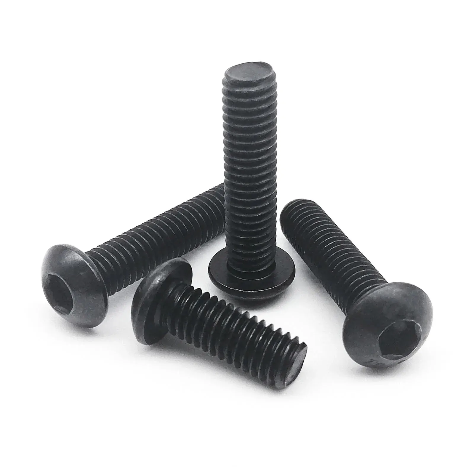 50pcs M3 Hexagon Hex Socket Head Button Allen Bolt Screw 304 A2-70 Stainless Steel Black Grade 10.9 Steel ISO7380 image 3