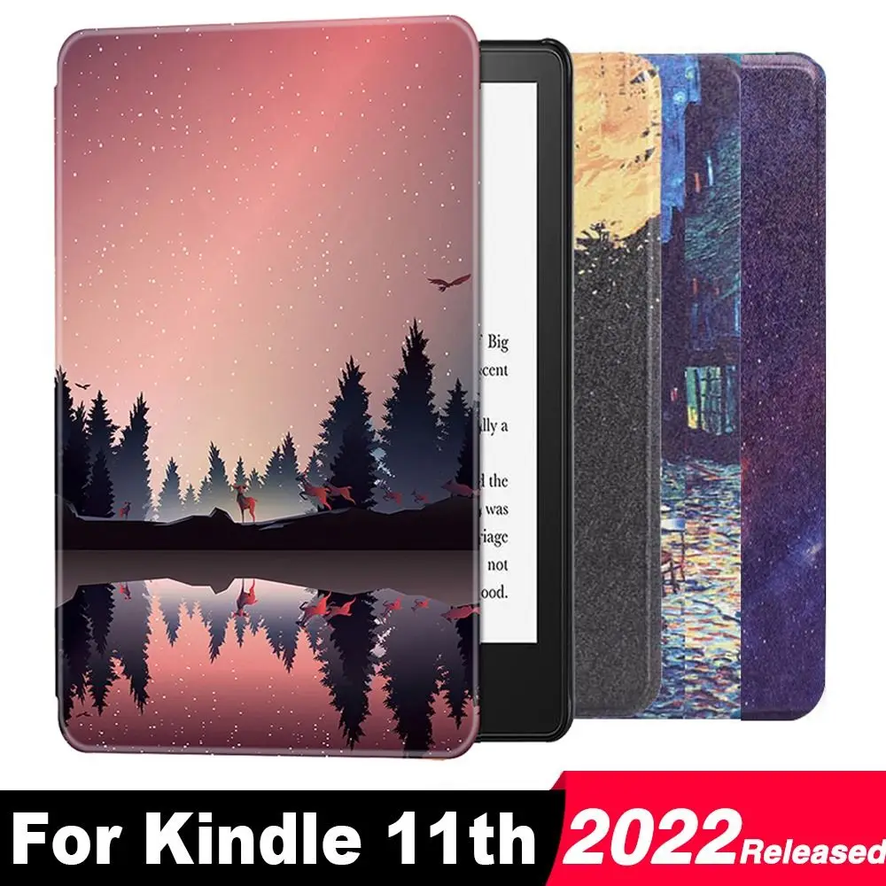 Auto Wake/Sleep Sleeve Magnetic Screen Protector C2V2L3 Folio Case Smart Cover For Kindle 11th 2024 Released