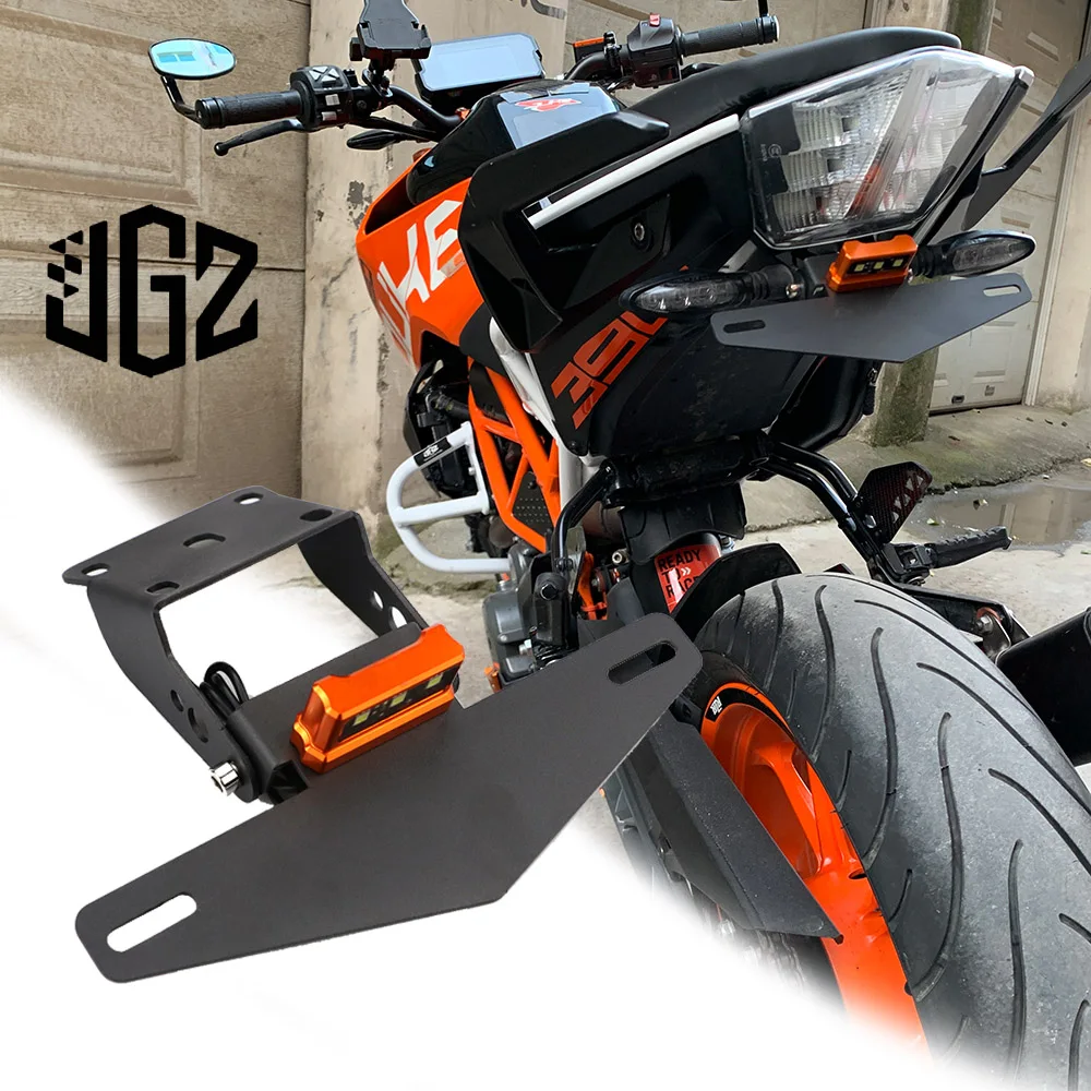 Motorrad-Kennzeichenhalterung mit LED-Licht und Blinkerhalterung für KTM DUKE 125 250 390 200 2017-2023