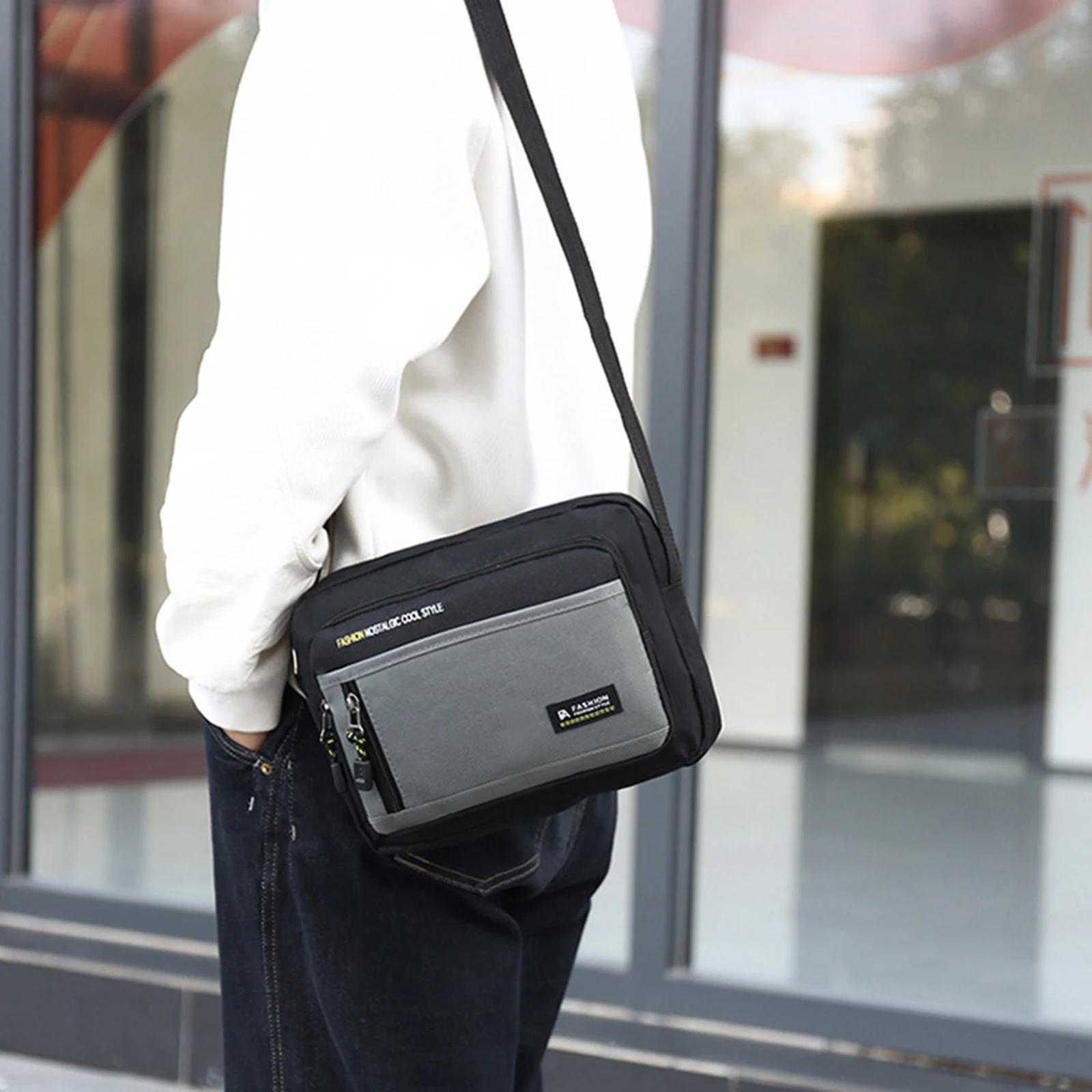 

Мужская водонепроницаемая сумка через плечо из ткани Оксфорд, повседневная сумка через плечо с несколькими отделениями для ежедневного использования