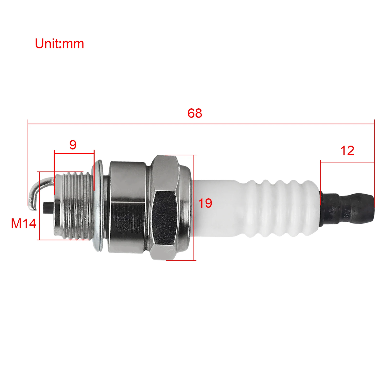 FLYPIG 2Pcs Z4C Motorcycle Spark Plug for 49CC 50CC 60CC 66CC 80CC 2 Stroke Engine Motorized Bicycle Bike