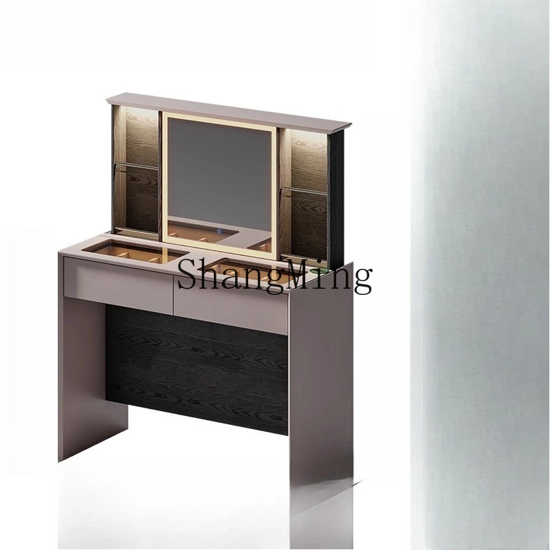 

FG minimalist electric intelligent lifting dresser light luxury solid wood small desk high paper makeup table