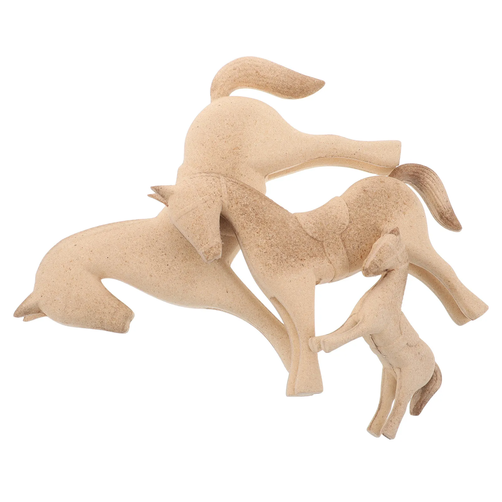 

3Pcs Wooden Horse Statue Unfinished DIY Craft Kit for Home Office Decor Animal Sculpture Vintage Tabletop Decoration Kids
