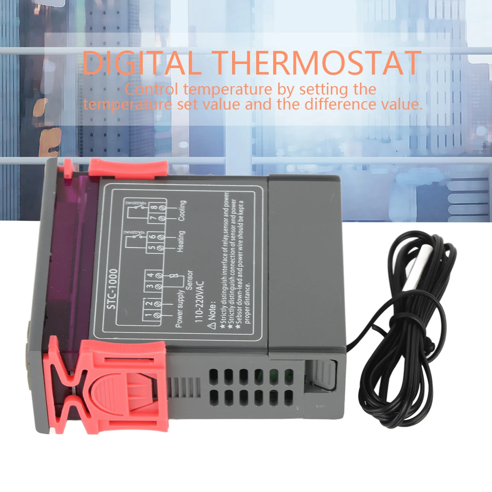 STC-1000 Digital Temperature Controller Temp Sensor Electric Thermostat Controller 110V-220V 10A