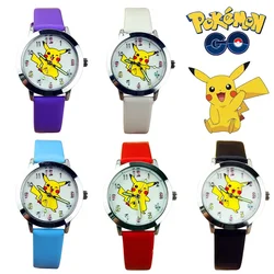 Pokemon Pikachu Cartoon Children Quartz Watch Anime Figure Wrist Watches Cute Boys Girls Sport Watch Christmas Birthday Gift