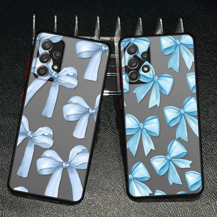 Case for Samsung Galaxy A35 A14 A23 A34 A36 A73 A33 A17 A52 A53 A16 A15 A54 A56 A55 A52S A72 Phone Cover Bow Tie Letter