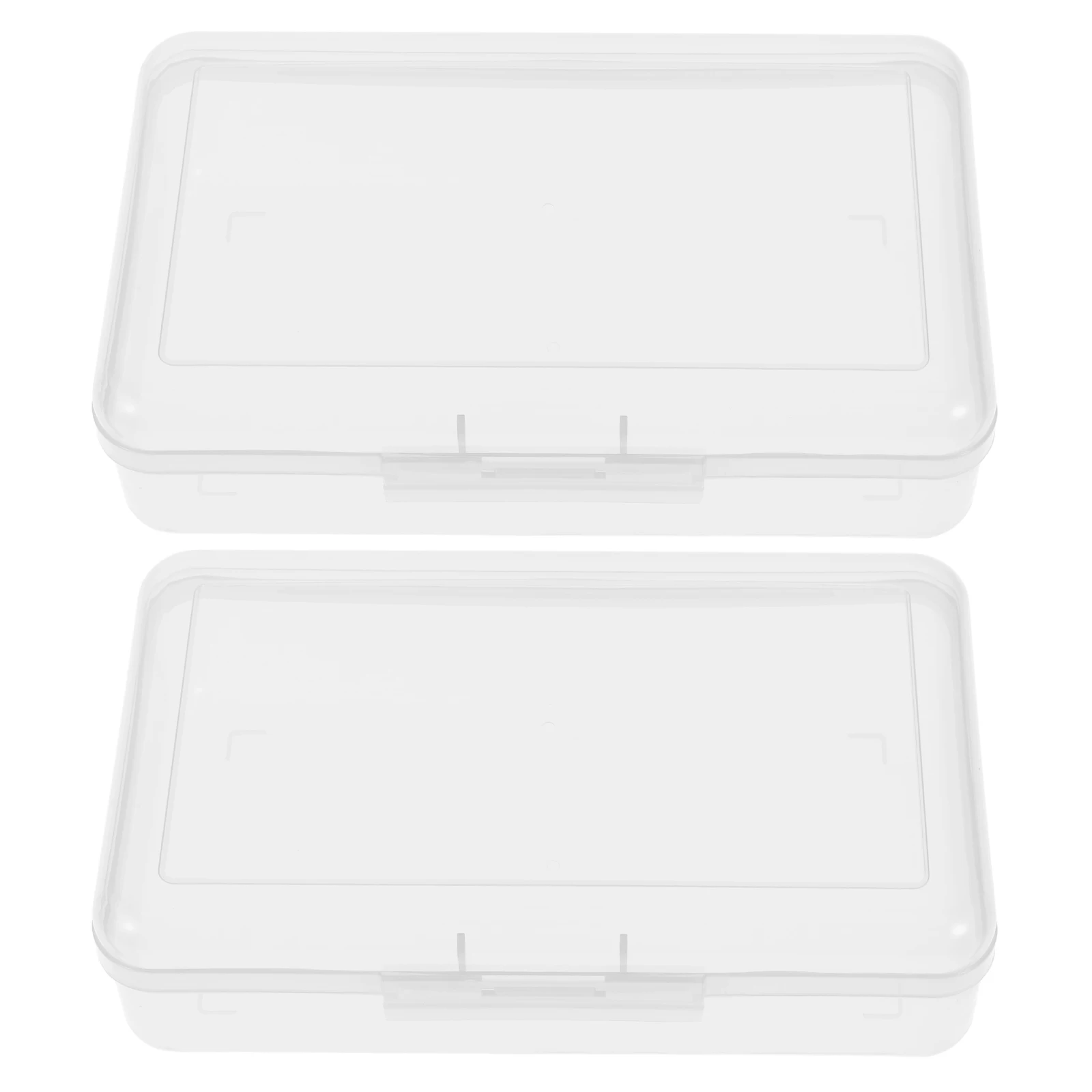 

2 Pcs Plastic Pencil Case Art Portable for Colored Pencils Transparent Kids Child