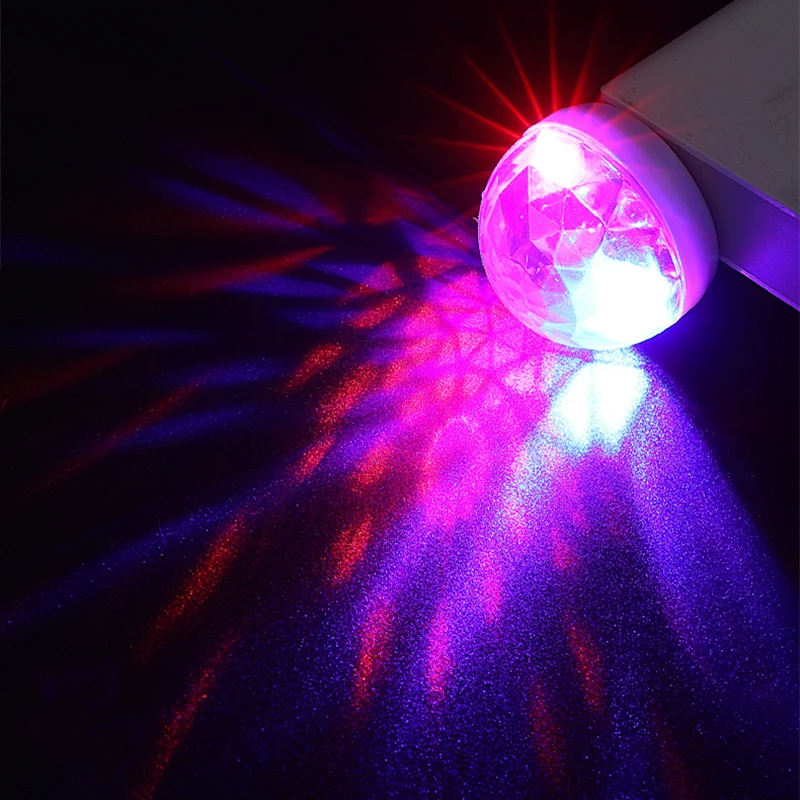 Car Led USB Ambient Light DJ RGB Mini Colorful Music Sound Interface Holiday Stage Party Atmosphere Interior Dome Trunk Lamp