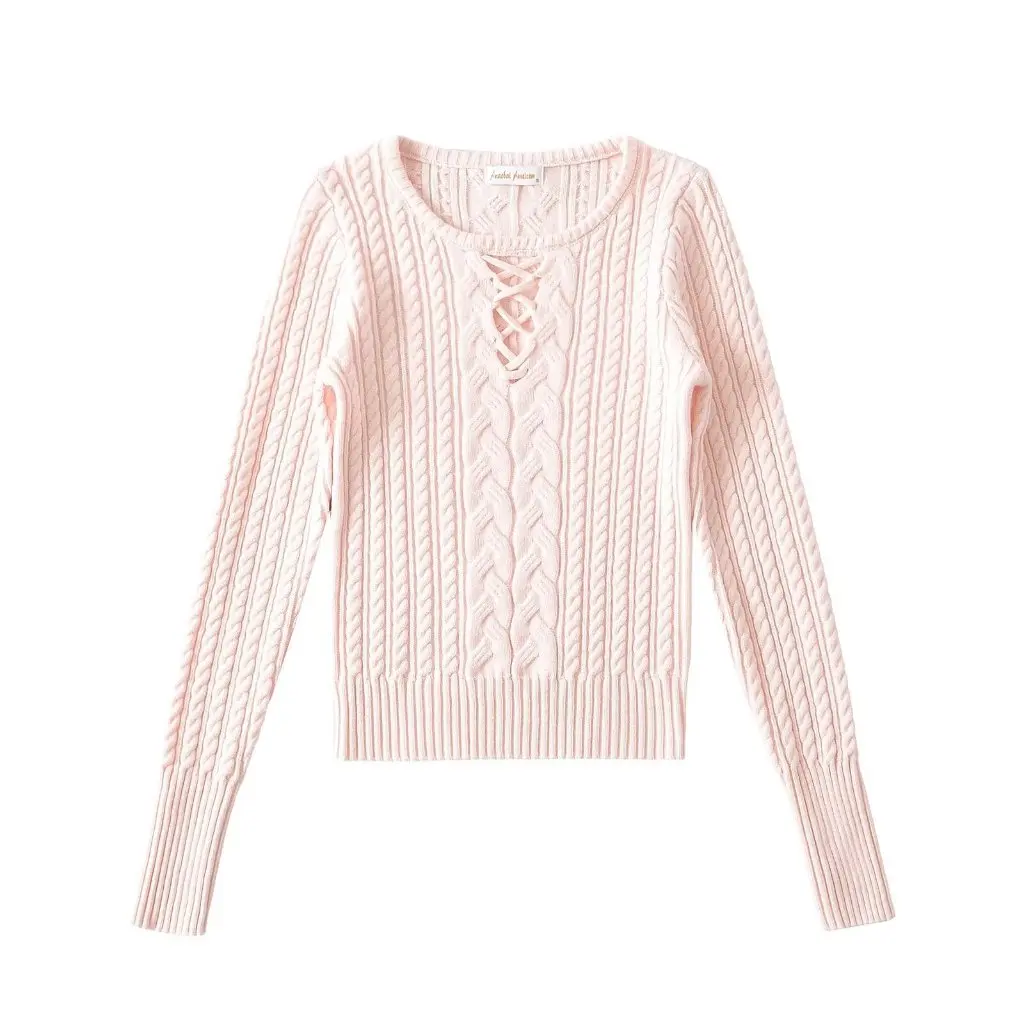 

Women's American-Style Hollow-Out Knitted Sweater Slimming Base Layer Top Korean Design Autumn Winter Fashion