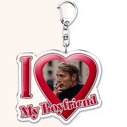I Love My Boyfriend Mads Dittmann Mikkelsen Keychains Hannibal Keyring for Accessories Bag Pendant Key Chain Ring Jewelry Gifts