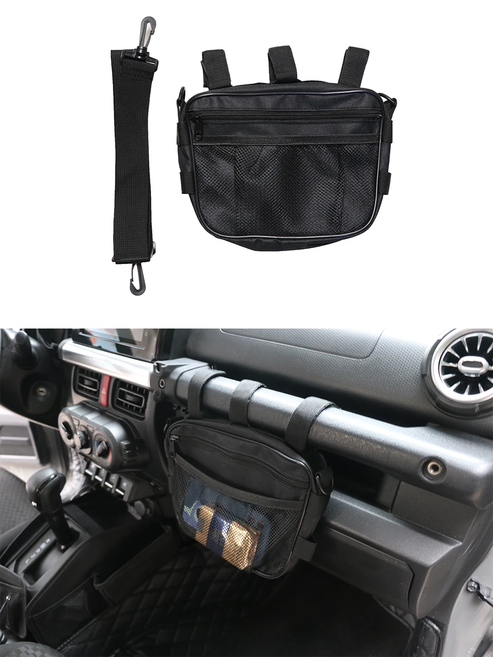 

Passenger Armrest Storage Organizer for Suzuki Jimny 2019+, 600D Oxford Waterproof Fabric with Reinforced Ribbed Webbing