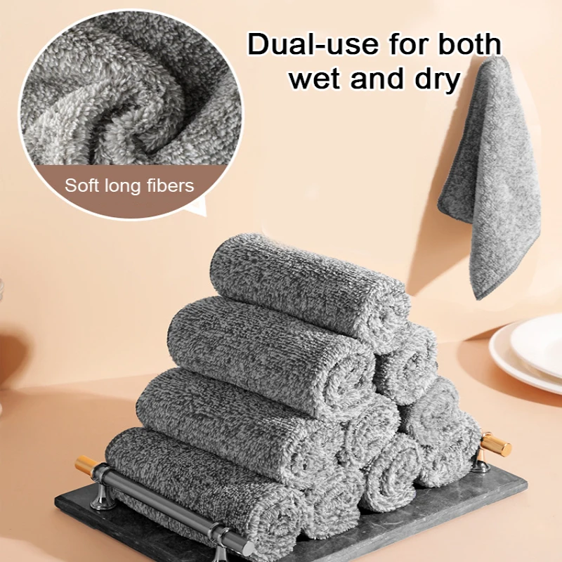 Multipurpose wipes nonstick bamboo fiber bamboo charcoal absorbent lintfree cleaning dish towel