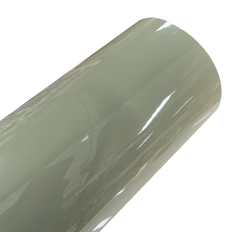 

Premium Ultra Gloss Khaki Green Vinyl Wrap Roll DIY Self Adhesive Decal Film Car Wrapping Foil with Air Release