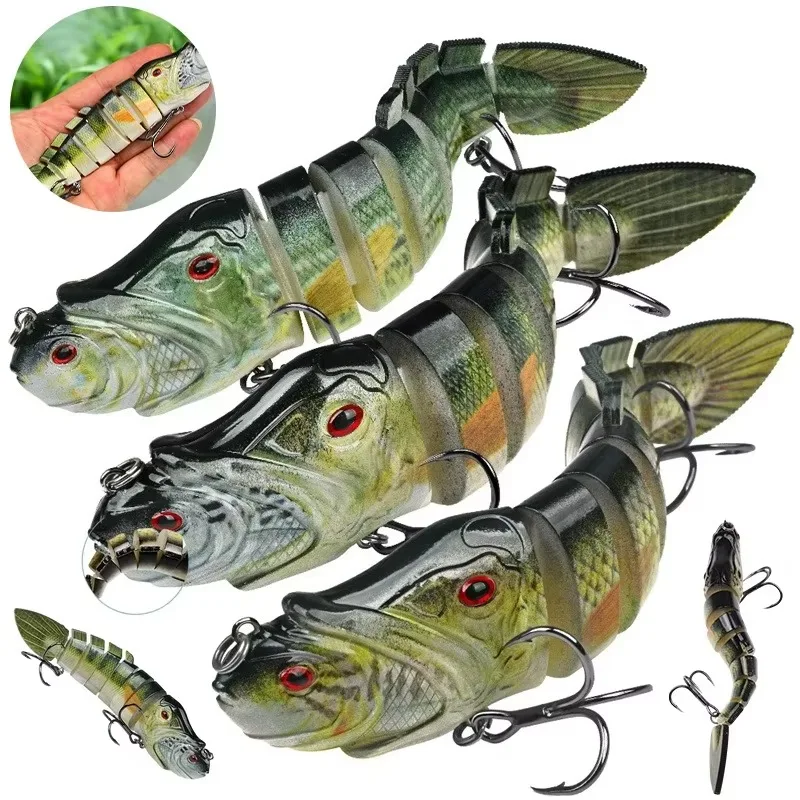 8-Joint Lifelike Lure 8-Segment Loach Soft Plastic Fishing Bait for Saltwater Freshwater Bass Pike Predator Fish Artificial Bait