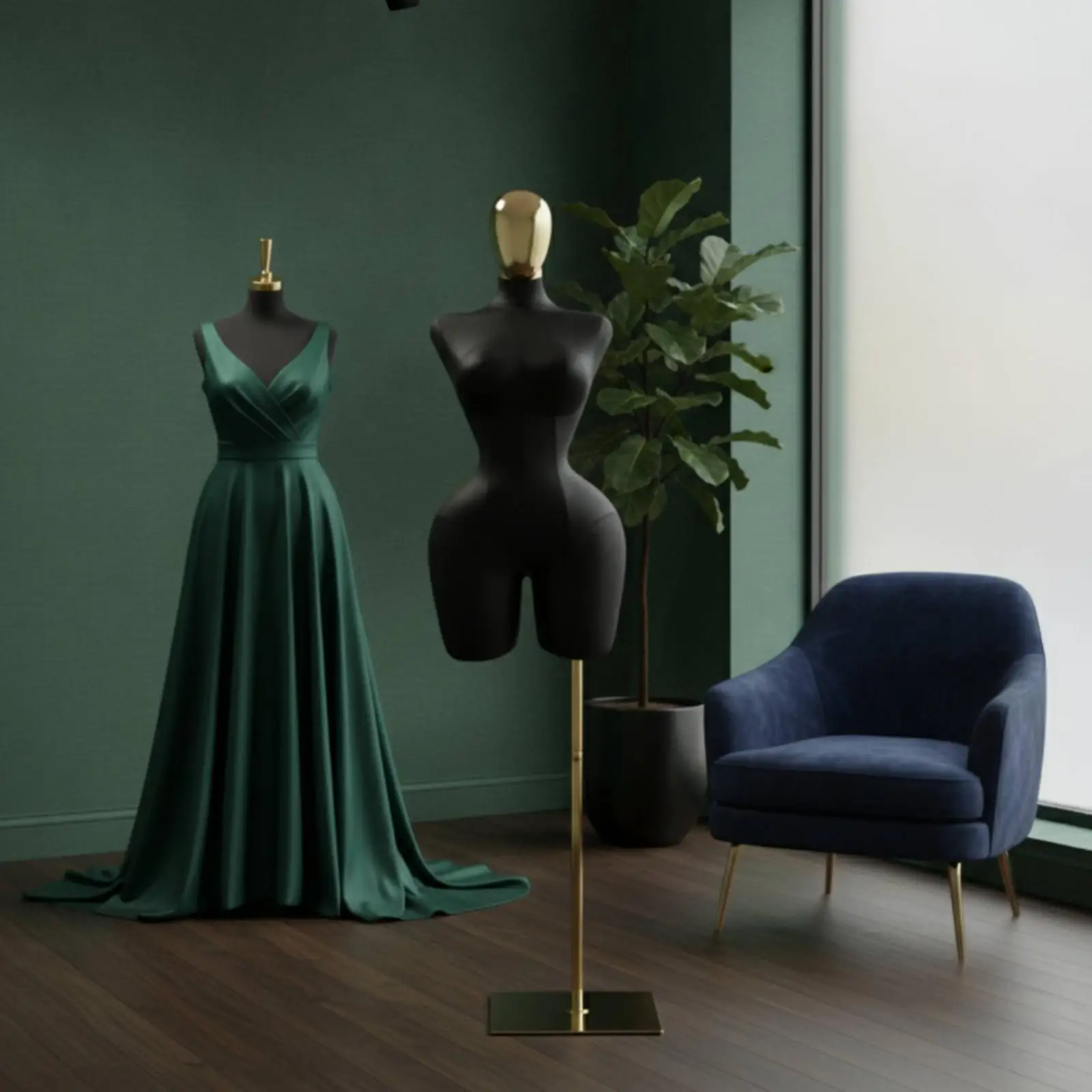 Female Torso Mannequin Contoured Mannequin with Metal Stand Profile Dress Form