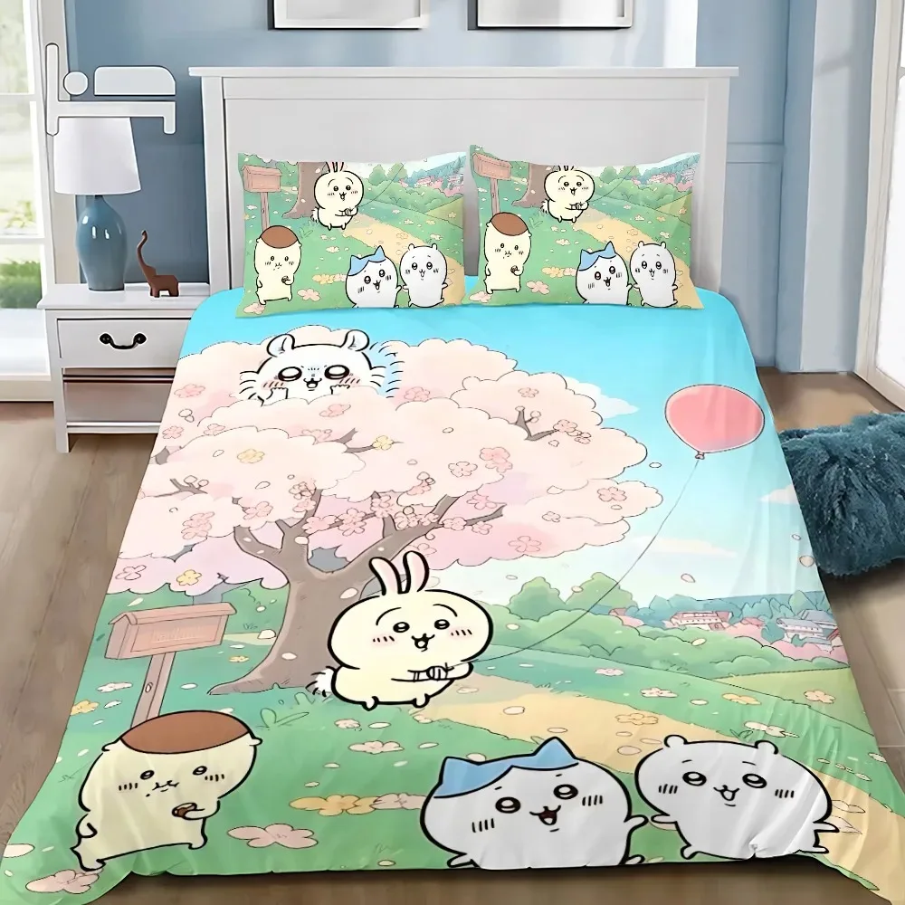 

Animation Chiikawas Duvet Cover Pillowcase Bedding Set Adult Boy Girl Bedroom Decoration Children Gift Single Double Large Size